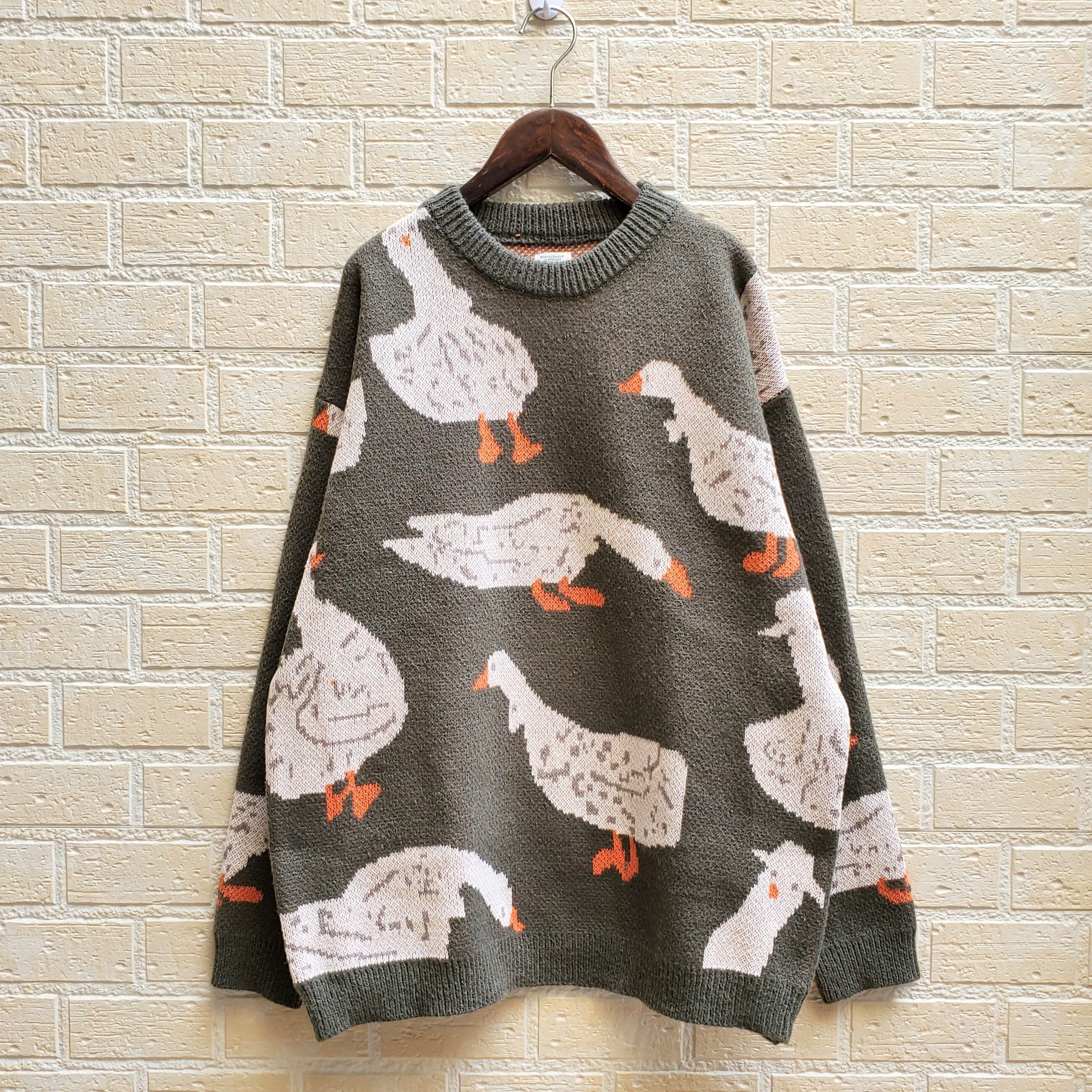 revo.ダックパターンニット（カーキ）