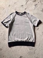 00s A BATHING APE/Graphic Logo print S/S Sweat/M/グラフィックロゴプリント半袖スウェット/ラグラン/グレ－/ブラック/BAPE/アベイシングエイプ