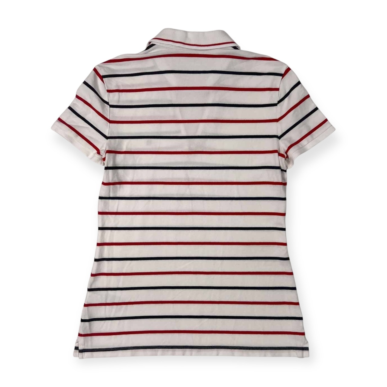 TOMMY HILFIGER トミーヒルフィガー ボーダー柄 スキッパー 半袖 ポロシャツ サイズ S/P /ホワイト×レッド×ネイビー