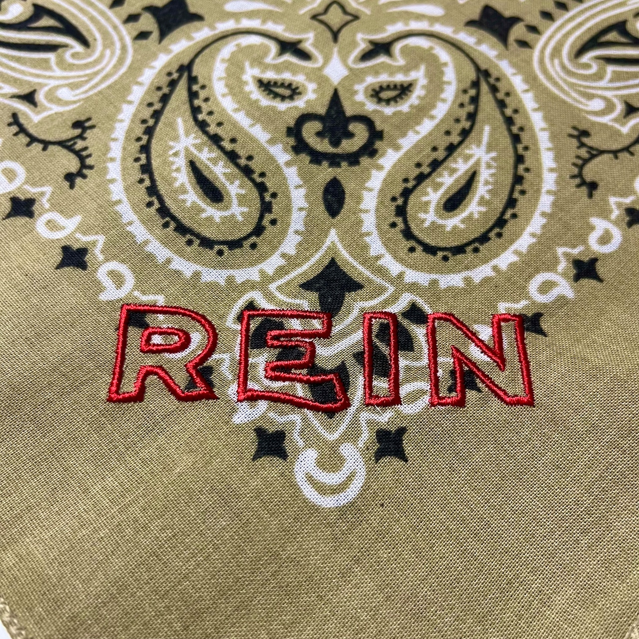 ＜REIN＞ Embroidered Bandana エンブロイダリー バンダナ (beige) - 2