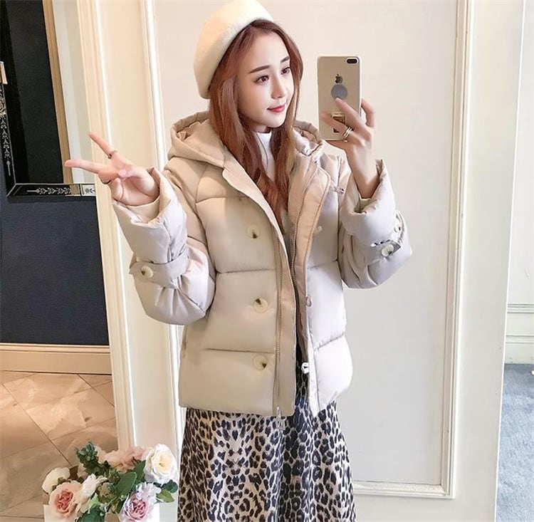 おしゃれマスターの着こなし 早い者勝ち 綿の服 フード付き 短いスタイル 厚手 コート 大人気