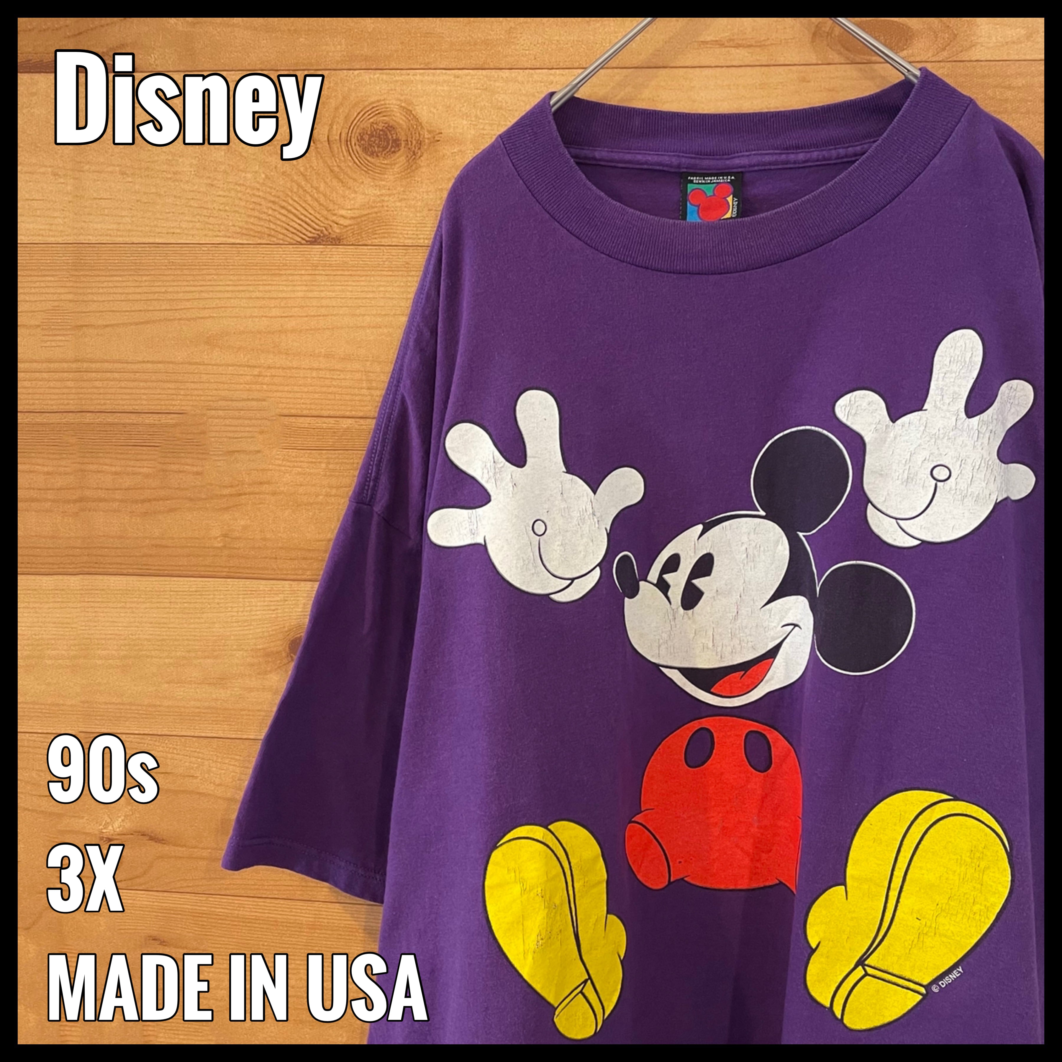 【Disney】90s USA製 プリント Tシャツ ミッキーマウス 3X オーバーサイズ ゆるだぼ ディズニー US古着 アメリカ古着 |  古着屋手ぶらがbest powered by BASE