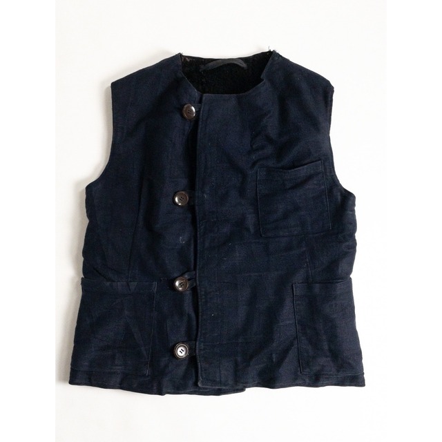 1940-50s Navy Wool Deck Vest with 3 Pockets