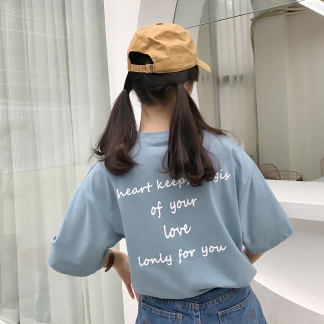 【送料無料】Tシャツ ロゴTシャツ 半袖Tシャツ トップス 英字 ロゴ ビッグシルエット ゆったり 半袖 レトロ カジュアル ガーリー 可愛い お出かけ デート 普段使い デイリー 着回し TP-169IU