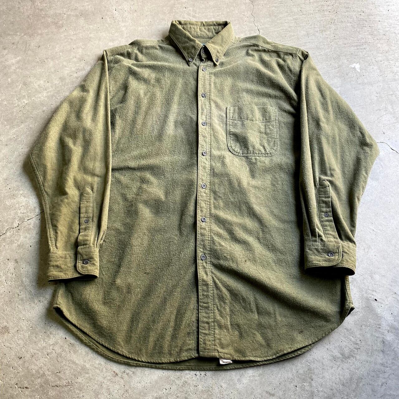 80年代 USA製 WOOLRICH ウールリッチ 無地 フランネルシャツ