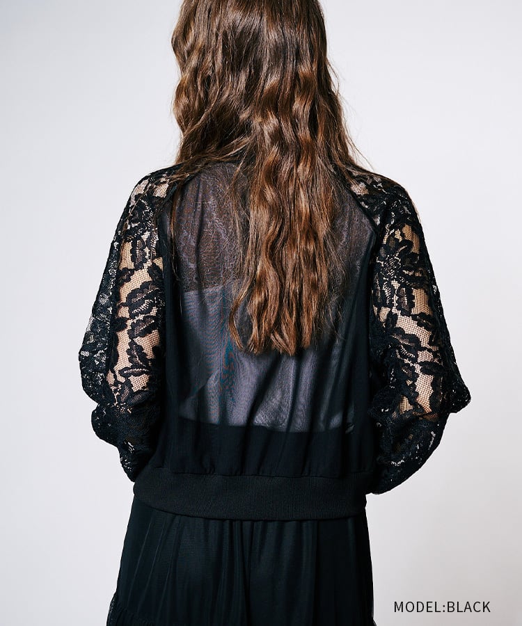 レーススリーブメッシュブルゾン (BLACK) CQ-48114 | COOLA | クーラ
