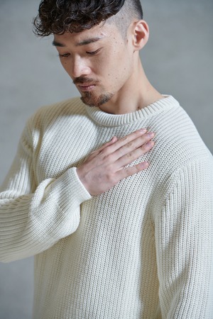 【JAN'N JUNE】KNIT SWEATER CALI ROUGH OFFWHITE