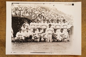 2387G4 戦前 全日本都市対抗野球大会 八幡製鉄？ 野球 古写真 昭和9年 1934年？ レトロ ヴィンテージ 資料