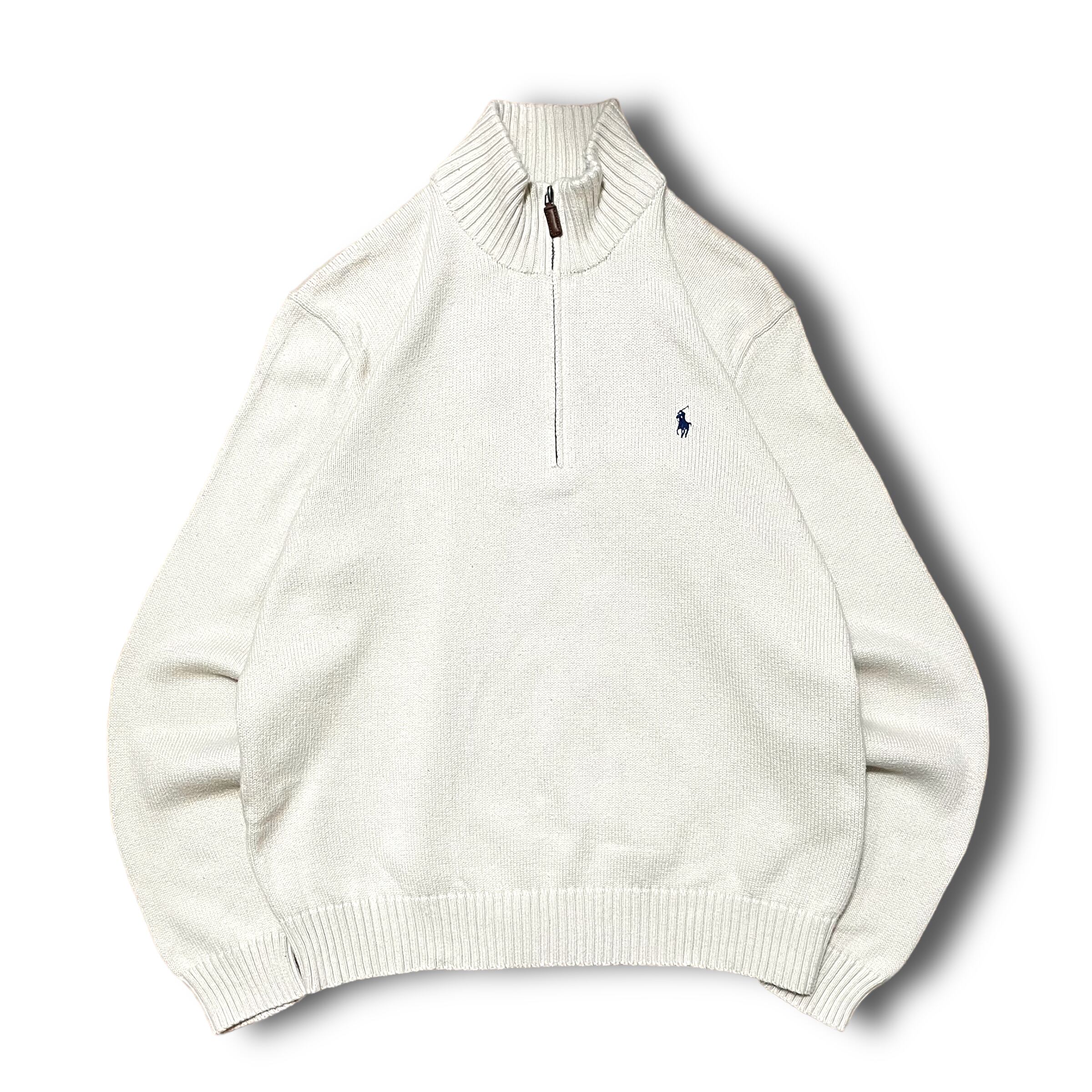 【Ralph Lauren】ハーフジップコットンニットセーター