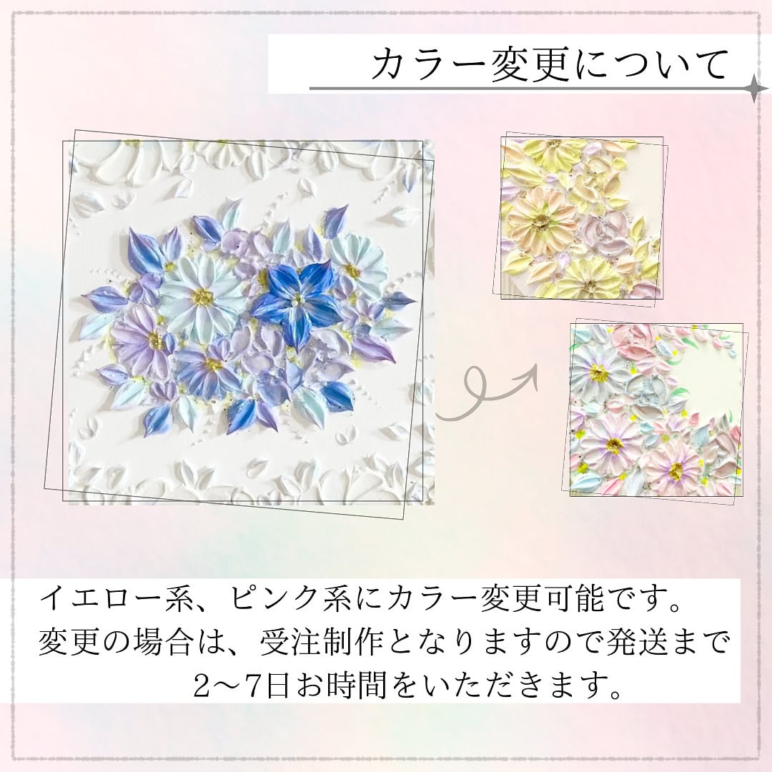 花海の窓」 18×13㎝ 海のテクスチャーアート 海のインテリア 額縁