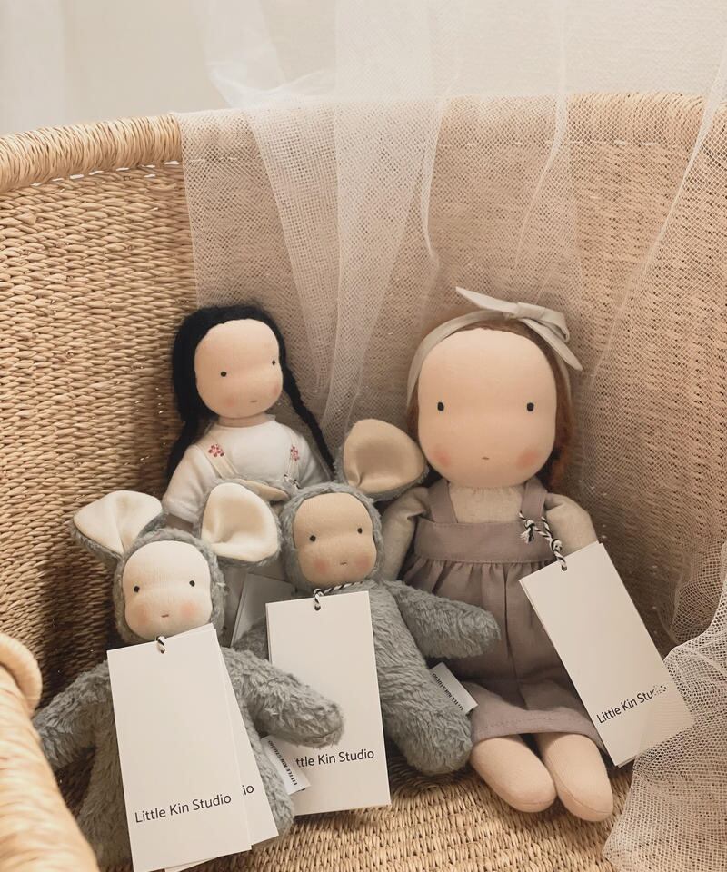 Little Kin Studio - Mini grey mouse doll (ミニアニマル) | U A N D E L