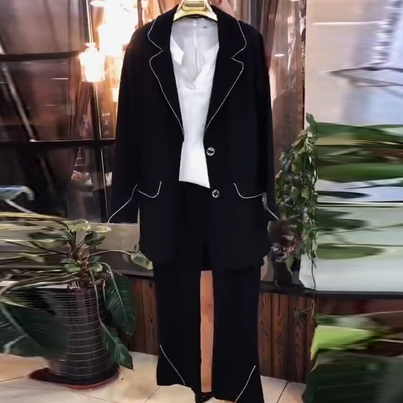 秋プラスサイズ婦人服2020新しい初秋ファットmmスリム薄手のスーツジャケットスリーピーススーツ婦人ズボン年齢削減 ミックスインファッション59385328039