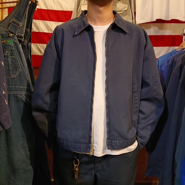 Used ジャケット◆XXL USA製 ワークジャケット ジップ 裏地有 ネイビー◆アメリカ古着 ヴィンテージ