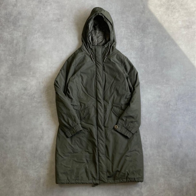 ノースフェイス ダウンジャケット ロング ロゴ 刺繍 カーキ 緑 12708