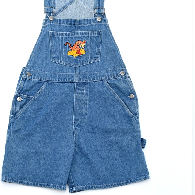 90s Winnie the Pooh denim overall shorts