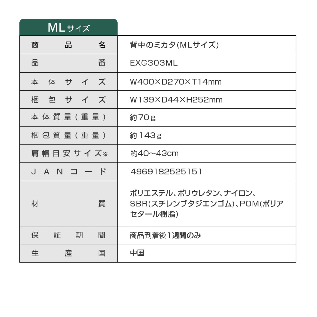 背中のミカタ EXG303