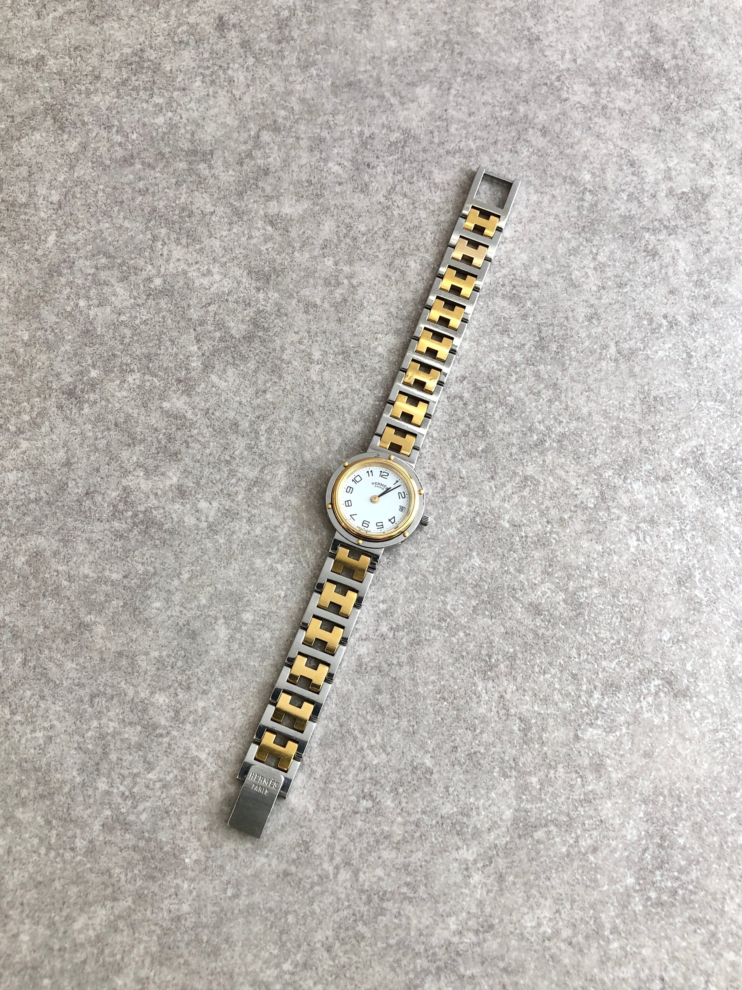 HERMES エルメス クリッパー 腕時計 シルバー ゴールド ステンレス