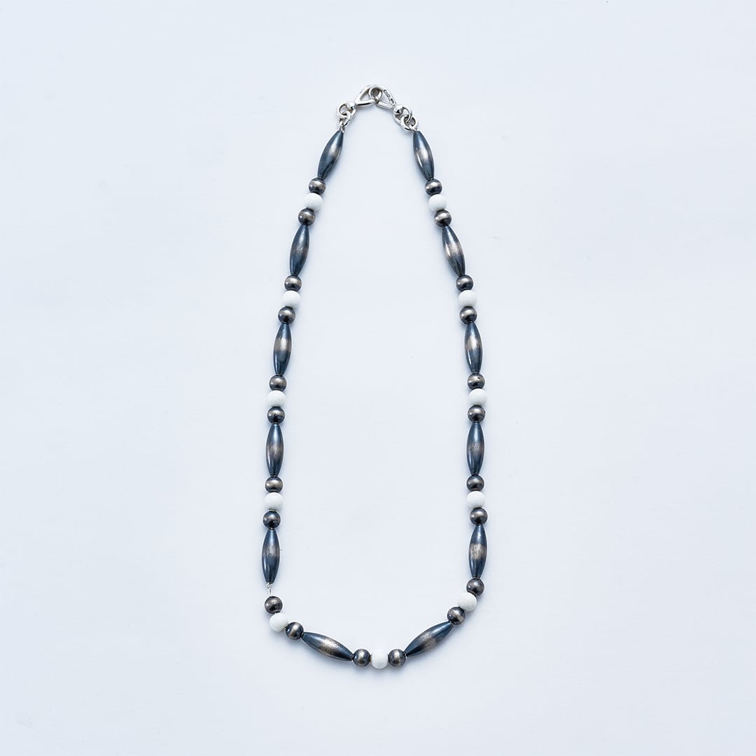 C-048 Breastplate Navajo Pearl Necklace(White onyx) (47cm)