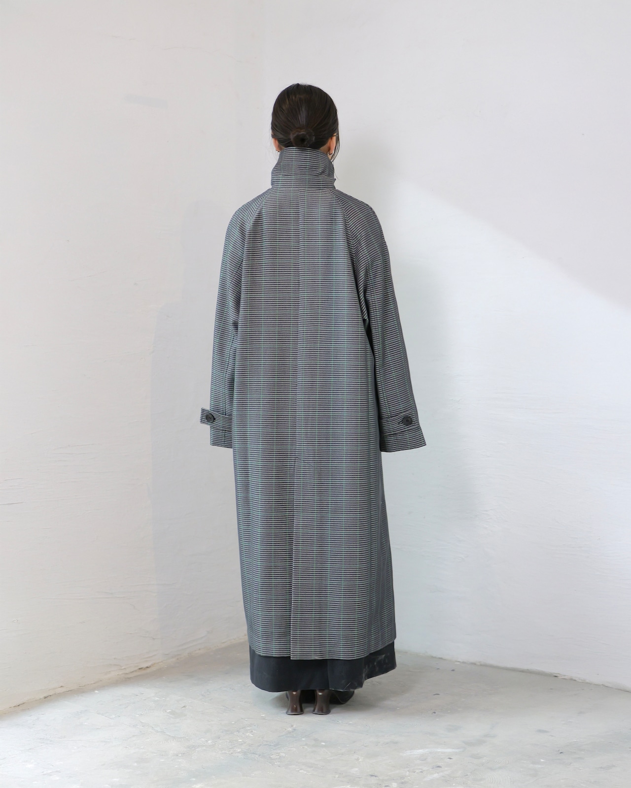 FOURAM - GRAMPIANS CORD COAT :Gray|グレンチェック/グランピアンズウールコート