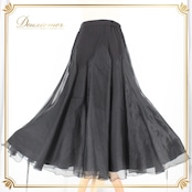 社交ダンス 衣装 スタンダード スカート レッスンウェア レディース 黒 レース ブラック系 無地 シンプル フォーマル 練習着 上品 気品 ポリエステル ポリウレタン 伸縮性 日本製 クラシックブラック 着回し 便利 総丈80.5cm ウエスト33.5cm レディースLサイズ コスチューム ダンスウェア 体型カバー 女性用シルエット 上品デザイン スカートスタイル フェミニンモード クリエイティブ コーディネート