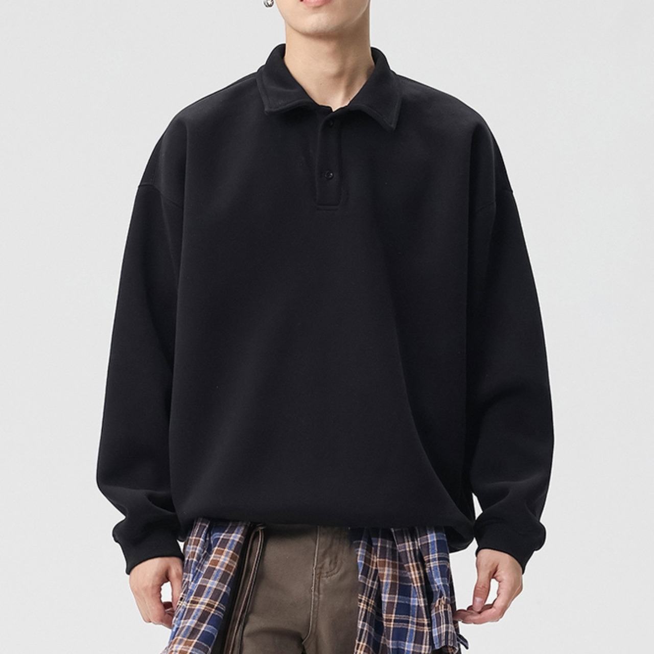 ポロシャツ風 スウェットシャツ af0094