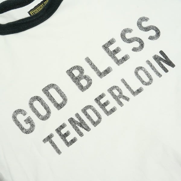 Size【M】 TENDERLOIN テンダーロイン T-RAGLAN GOD BLESS BLACK/WHITE