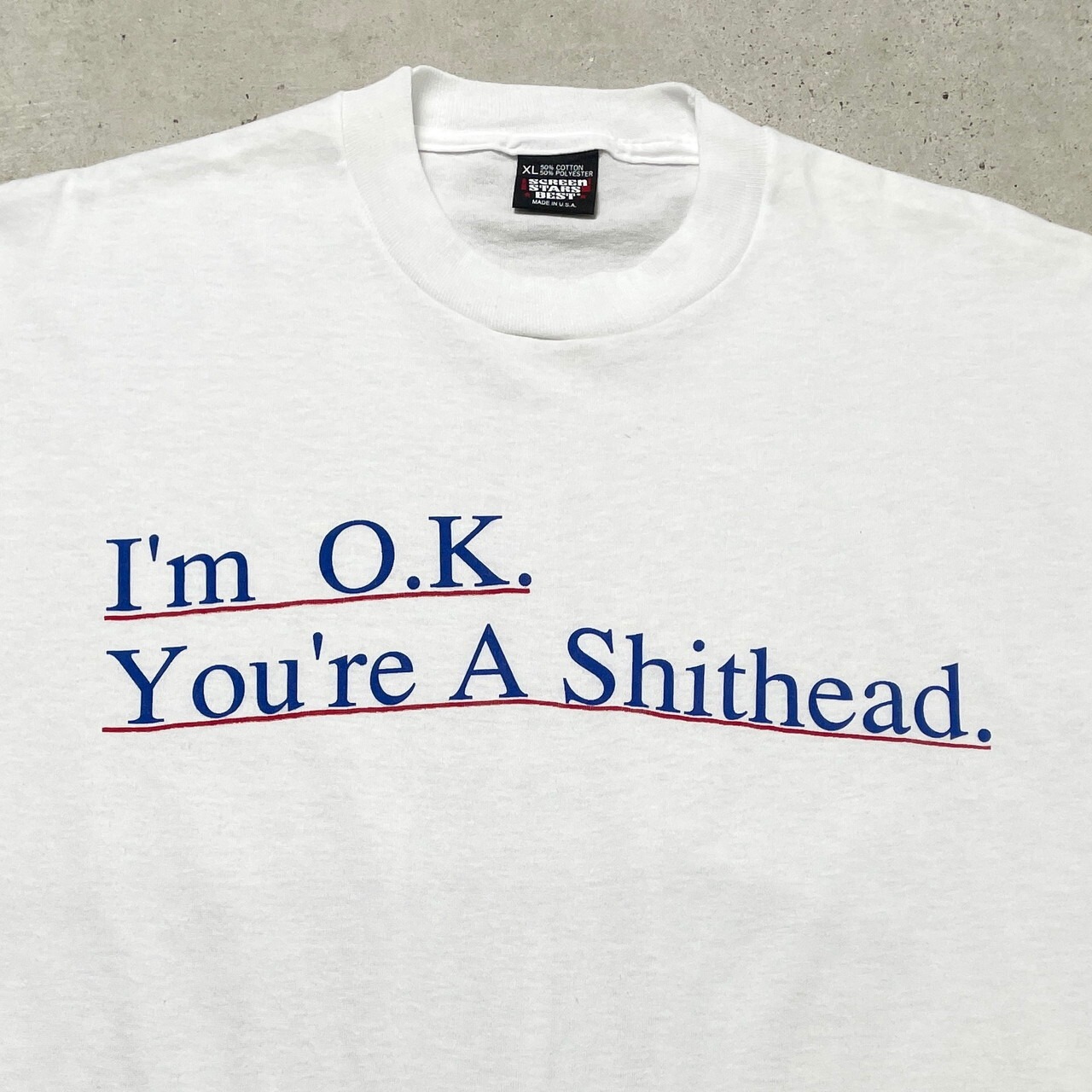 90年代 USA製 メッセージ プリントTシャツ メンズL相当 古着 90s 