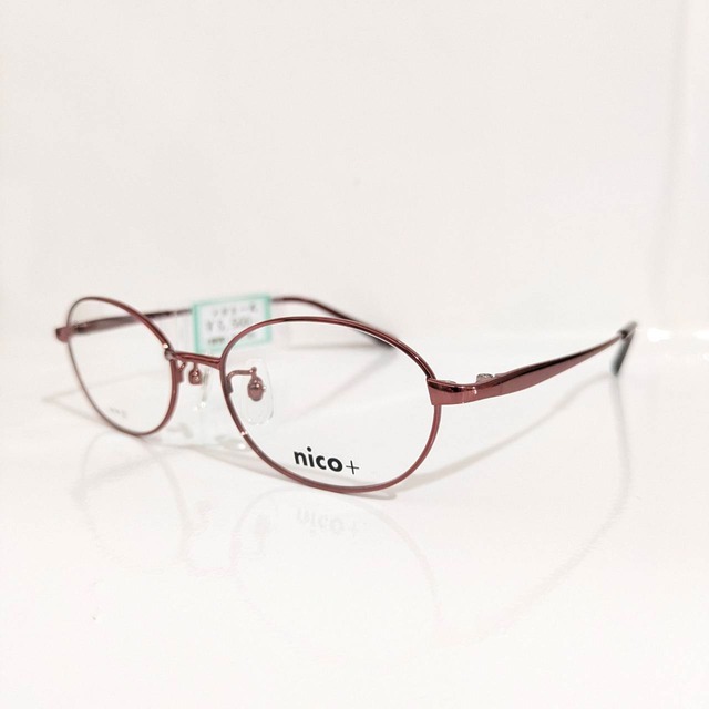 【nico+】オーバルメタルフレーム　レッド
