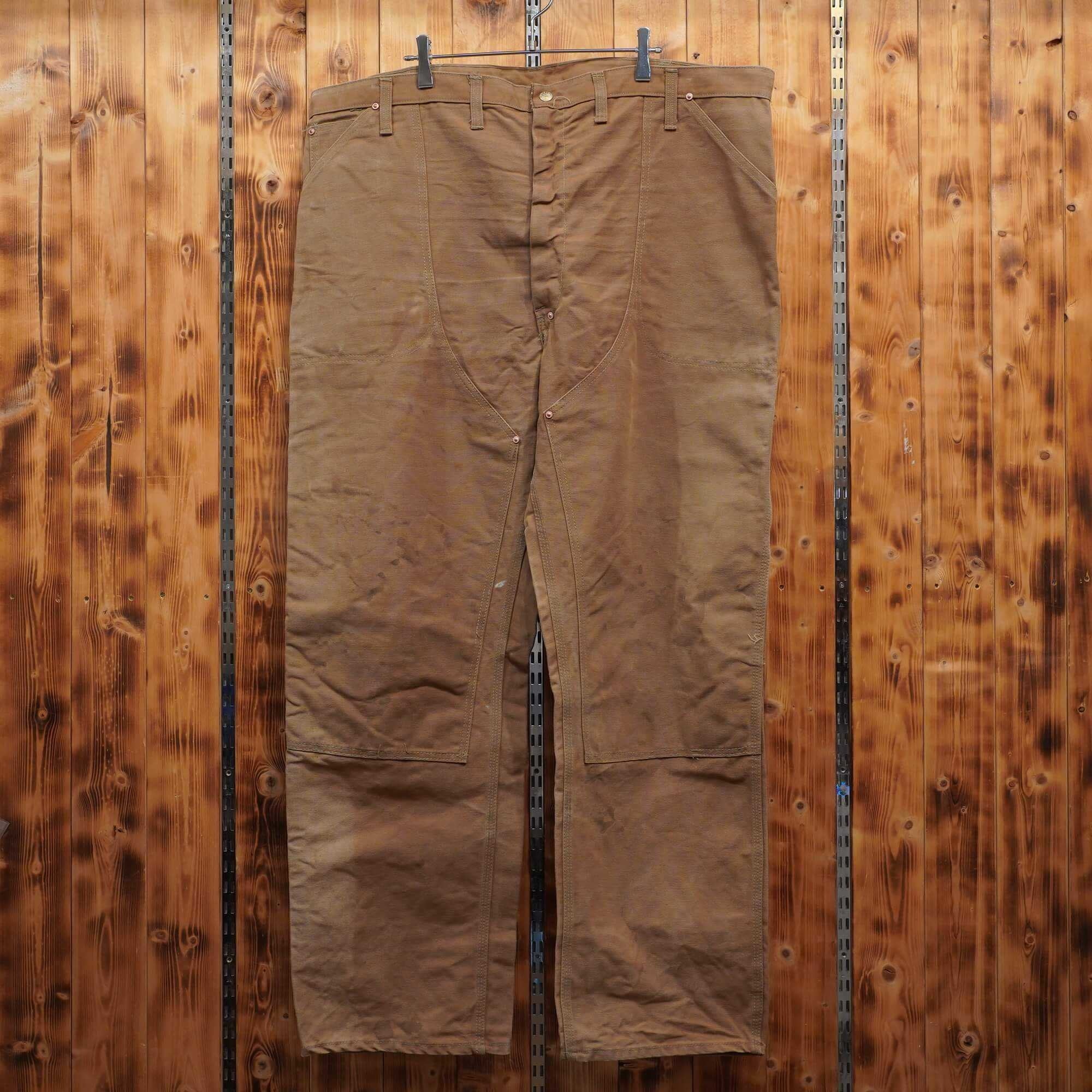 70s carhartt プリントタグ ダブルニー ワーク パンツ カーハート ビッグサイズ
