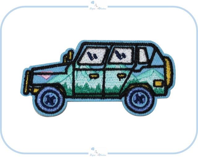 ES107 アップリケ 刺繍 SUV 車 デザイン ハンドメイド 材料 アイロン ワッペン アウトドア キャンプ 愛車 リメイク アレンジ 服飾 手芸