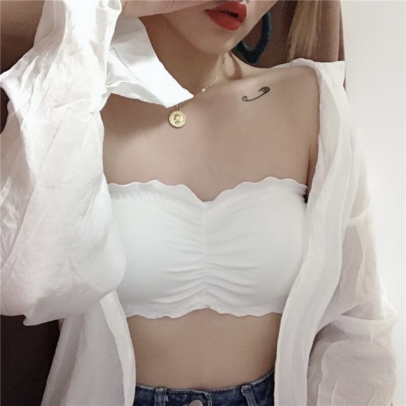 美しい背中の下着の女性のアンチエンプティストラップレスレースボトミングチューブトップラップブラの春バージョン女性の白いブラ 1号婦人5690284705