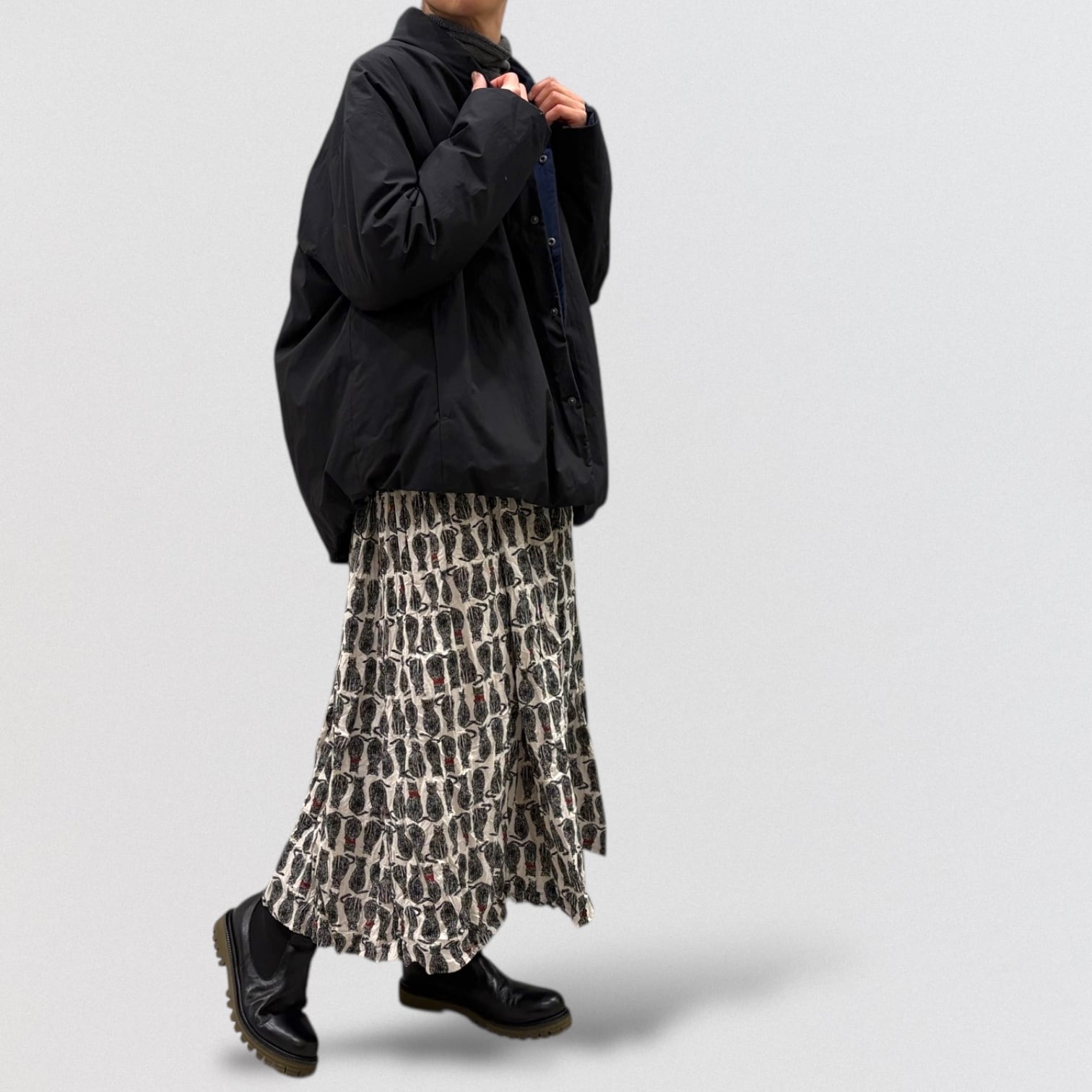 pas de calais cotton nylon cloth reversible down jacket | CoCo Cuore