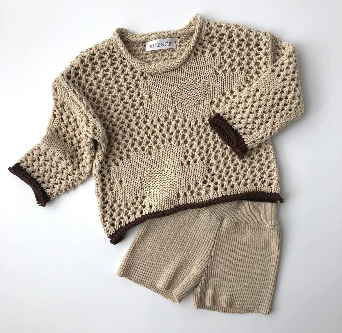 BELLE&SUN】Crochet Pullover - Oat | RIRIBELL