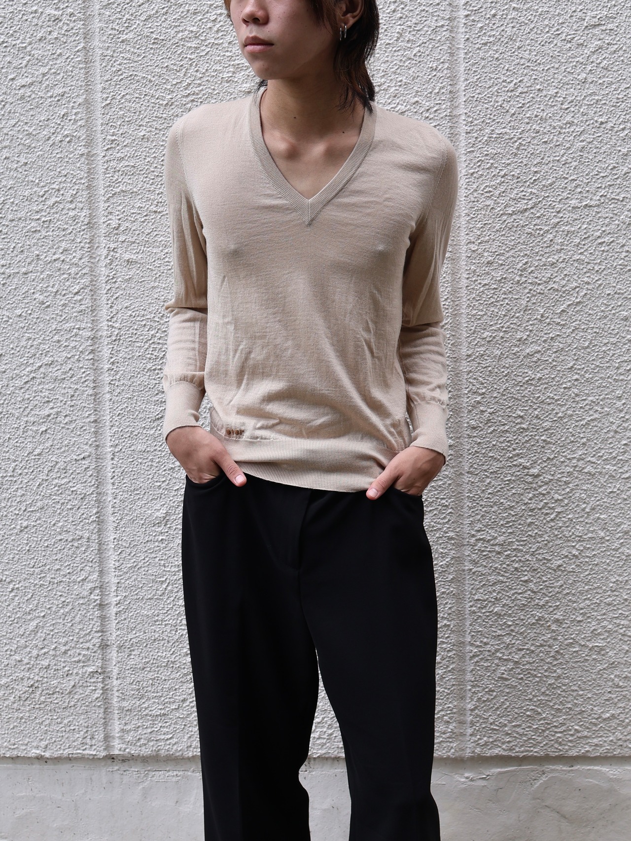 【christian dior】logo design Vneck knit