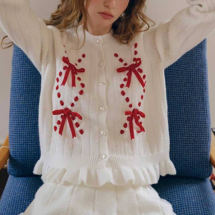 Color Block Ribbon Cardigan 00309