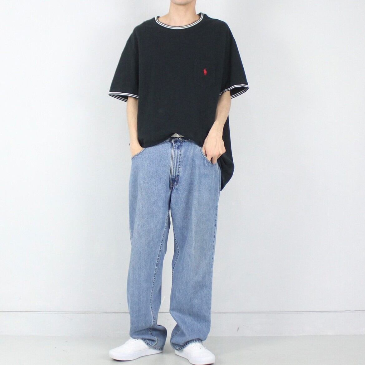 Polo by Ralph Lauren S/S 鹿の子 ポケット付 リンガーTシャツ【FF 