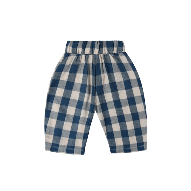 organic zoo(オーガニックズー) ／Pottery blue gingham Fisherman Pants