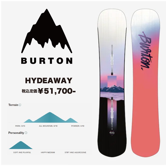 購入特典有り 22-23年モデル BURTON. HIDEAWAY. FLAT TOP バートン ハイダウェイ フラットトップ 21-22年モデル  フリーラン フリースタイル パーク カービング パウダー グラトリ スノーボード | select snowboard