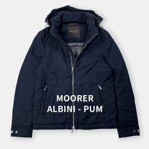 美品 MOORER ALBINI - PUM ムーレー アルビニ テクニカルファブリック ダウンジャケット ネイビー 紺 44 / J&NREUSE メンズ アウター
