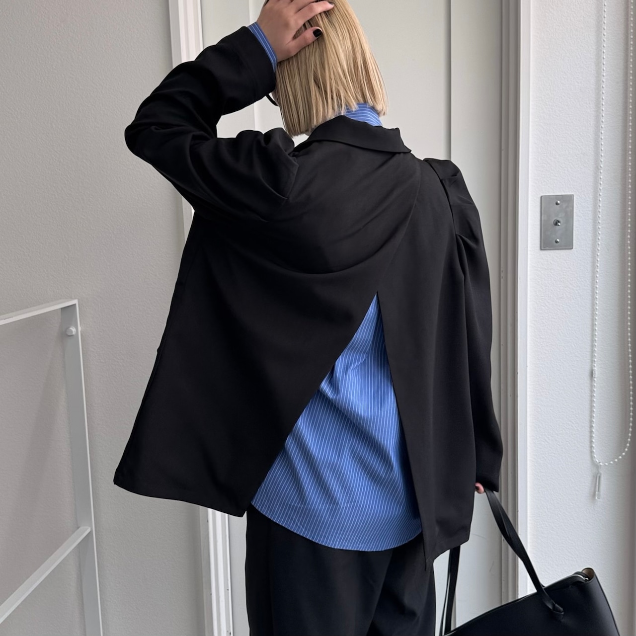 【鹿児島先行販売】パフスリーブシングルテーラードJK/ブラック