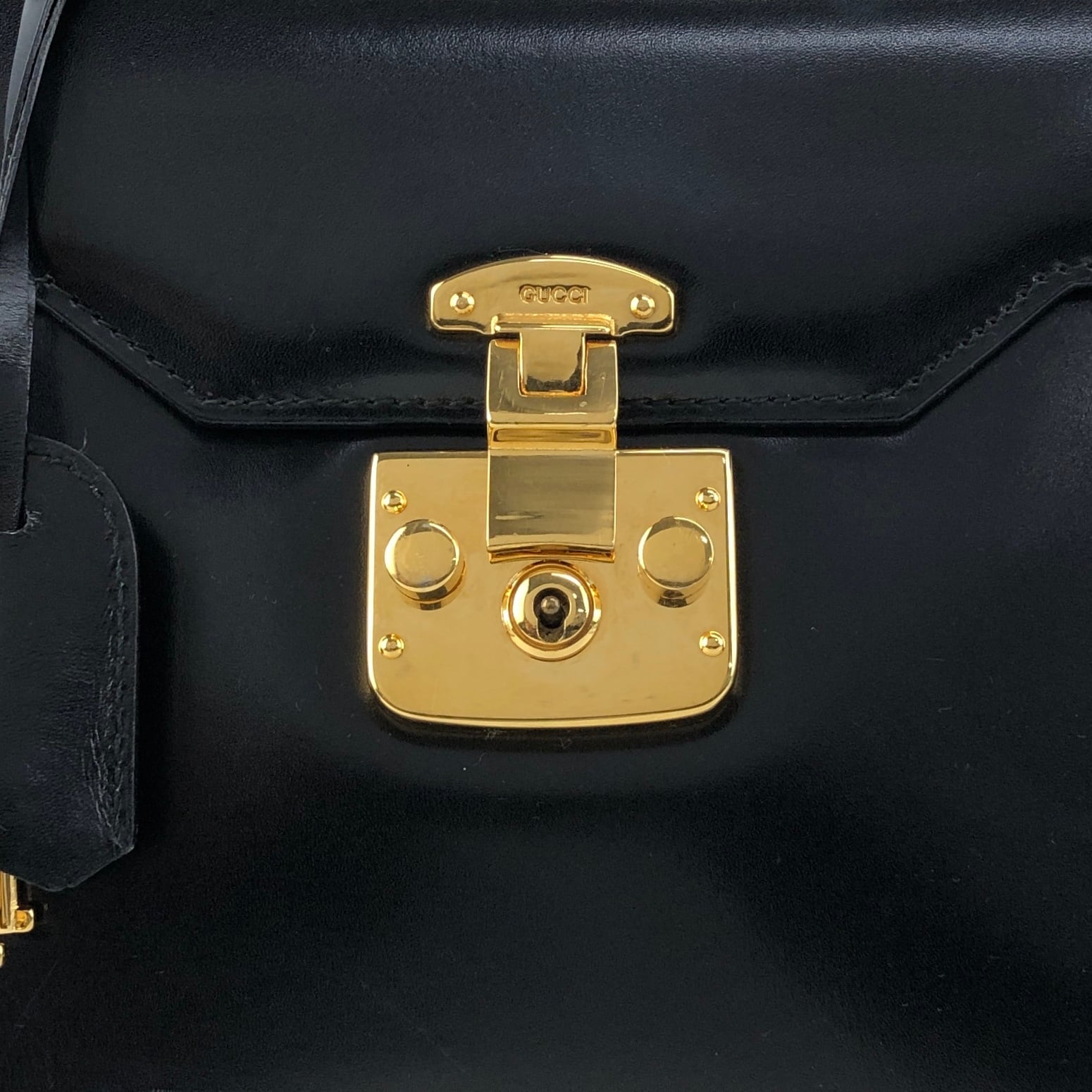 GUCCI グッチ レディロック ショルダーバッグ ブラック レザー 2way