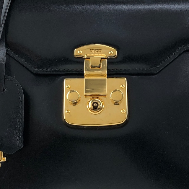 GUCCI グッチ レディロック ショルダーバッグ ブラック レザー 2way vintage ヴィンテージ オールド uiedgd