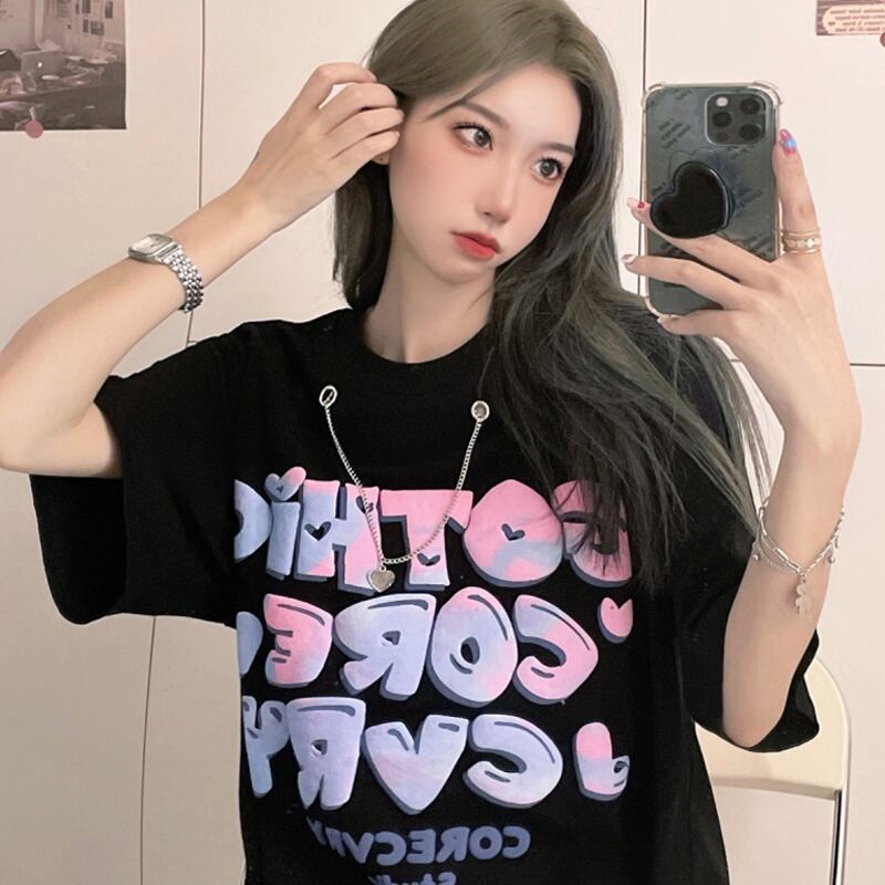 ブラックTシャツ サマールーズ 大人ガーリー スウィート キュート カジュアル 夏物 スーパーモール84692480624