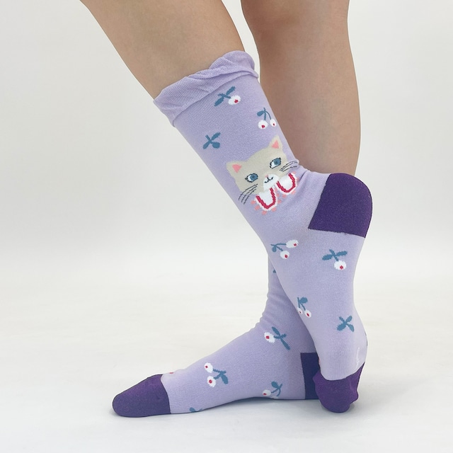 【Aiko Fukawa】布川愛子 SOCKS 付け襟の猫 ソックス