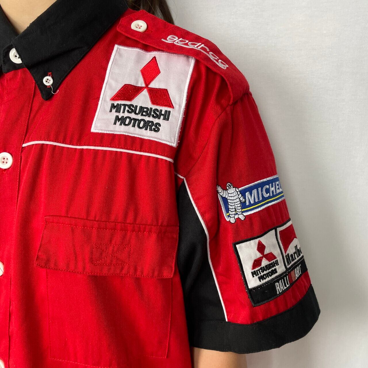 RALLIART MITSUBISHI ナイロンジャケット　プリントロゴ 当時物 希少 MITSUBISHI 三菱 RALLIART ナイロンジャケット L (XL相当