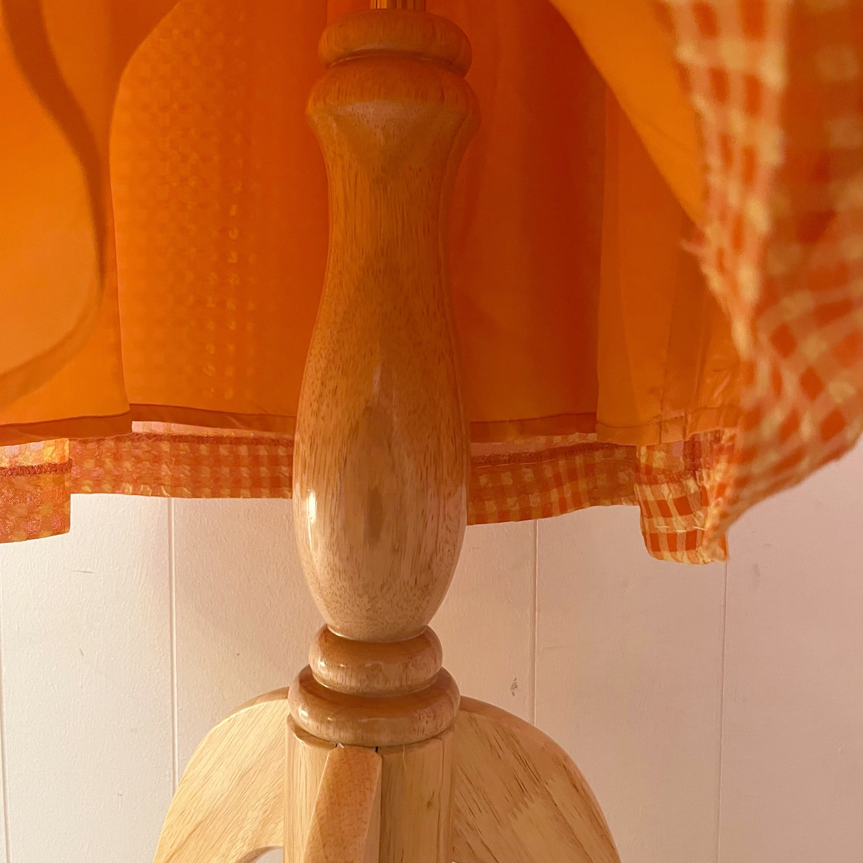 orange yellow gingham check skirt