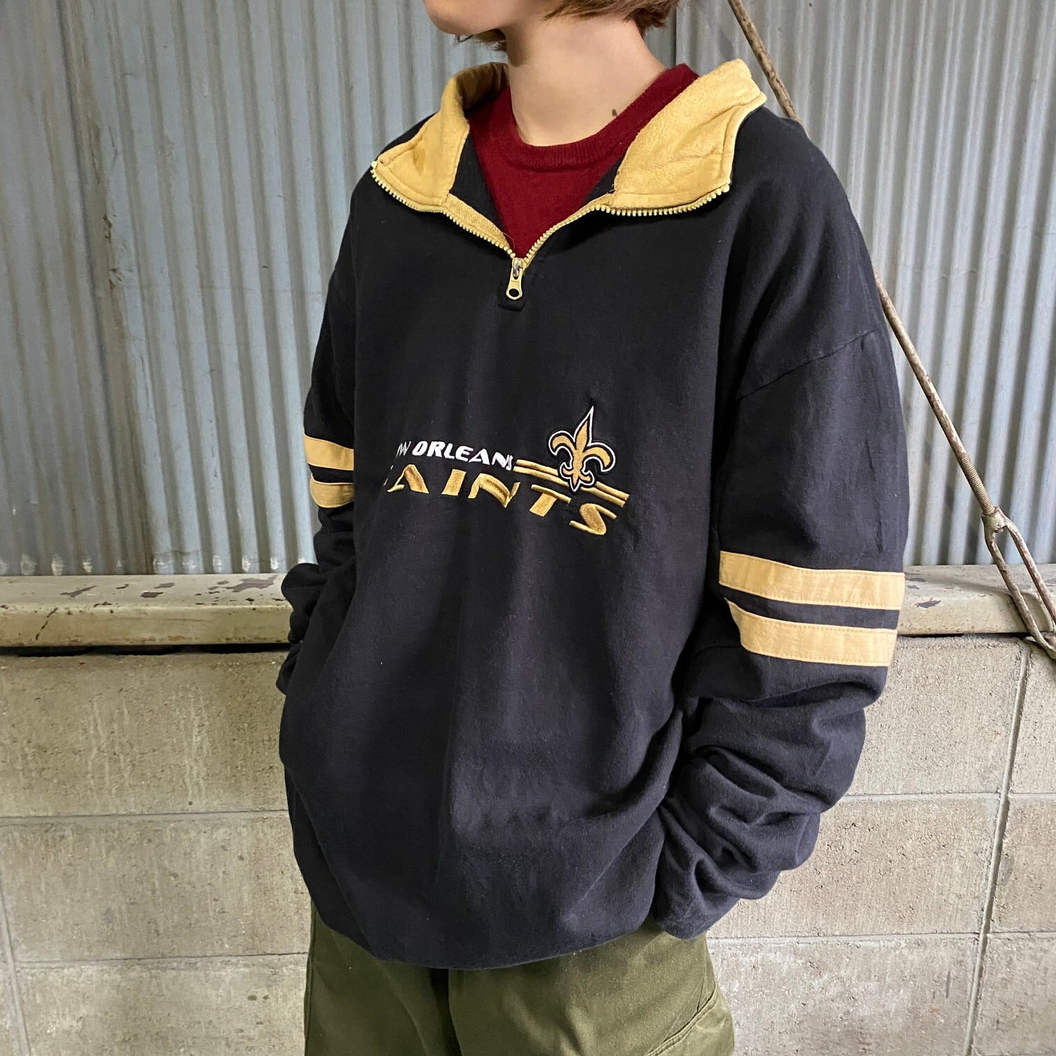 90年代 LOGO ATHLETIC NFL NEW ORLEANS SAINTS ニューオーリンズセインツ スウェットシャツ トレーナー USA製 メンズL ヴィンテージ /eaa305398