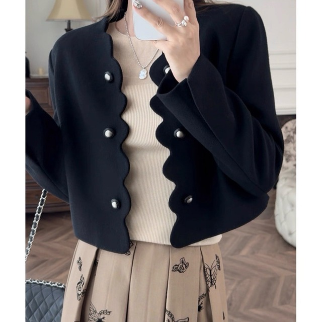 スカラップパール ショートジャケット W00325