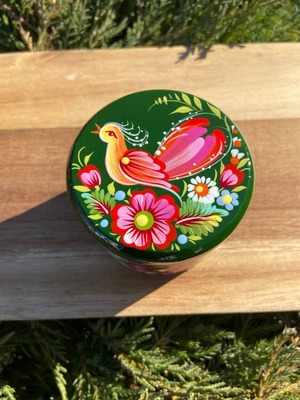 ペトリキウカ塗り　木製小物入れ・ジュエリーボックス（ティモシェンコ作）ウクライナ製