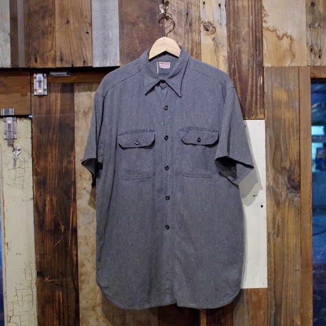 1950s HERCULES Black Chambray Work Shirt / ヴィンテージ ヘラクレス 黒シャン ワークシャツ